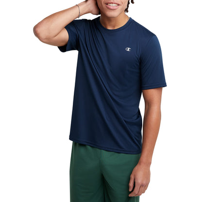 Champion Men's Athletic Short Sleeve T-Shirt, Standard Fit, Moisture Wicking, Anti Odor, Available in Regular Tall, Navy, XX-Large Big