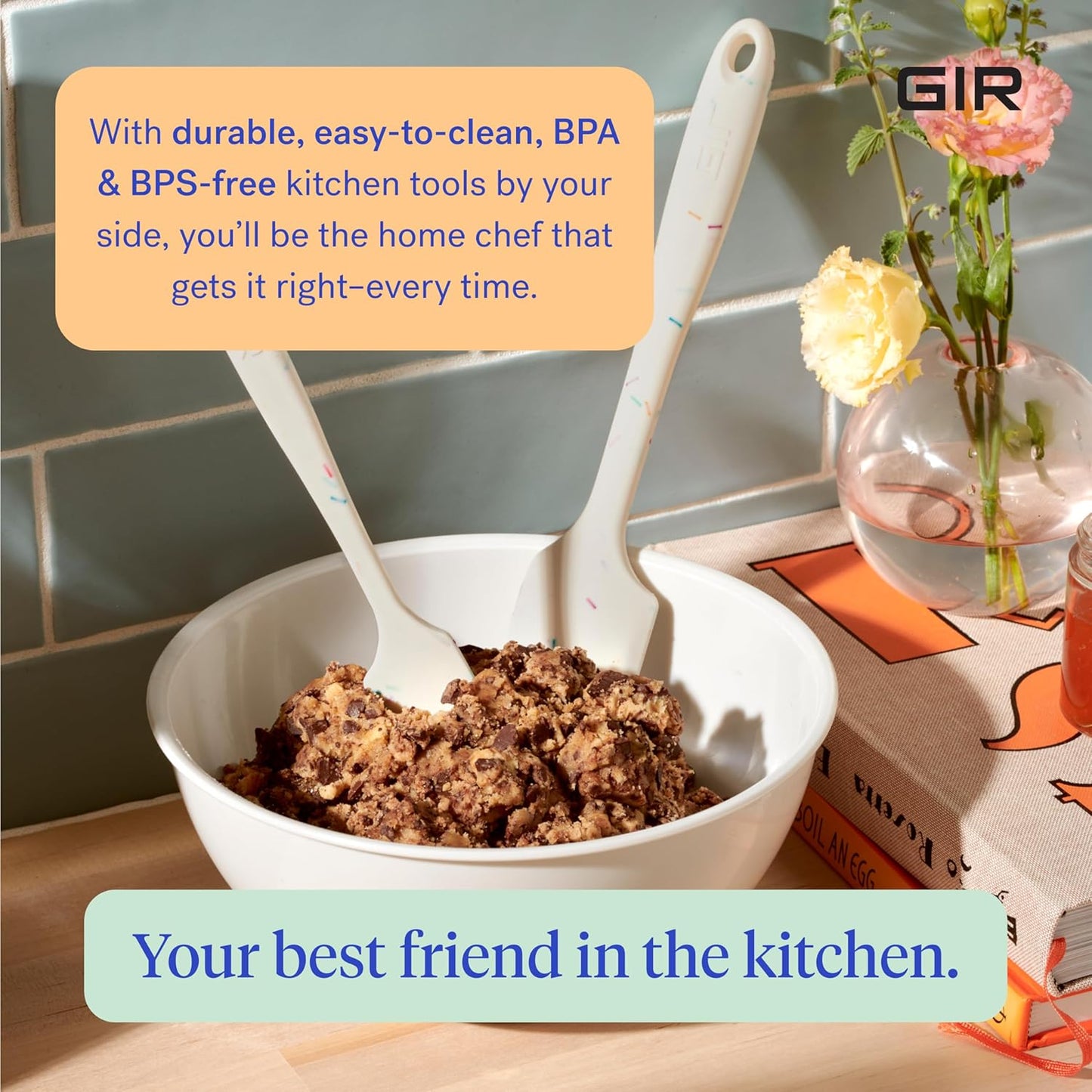 GIR: Get It Right Silicone Spatula for Cooking - 11-Inch Slate, Heat-Resistant Nonstick Kitchen Tool