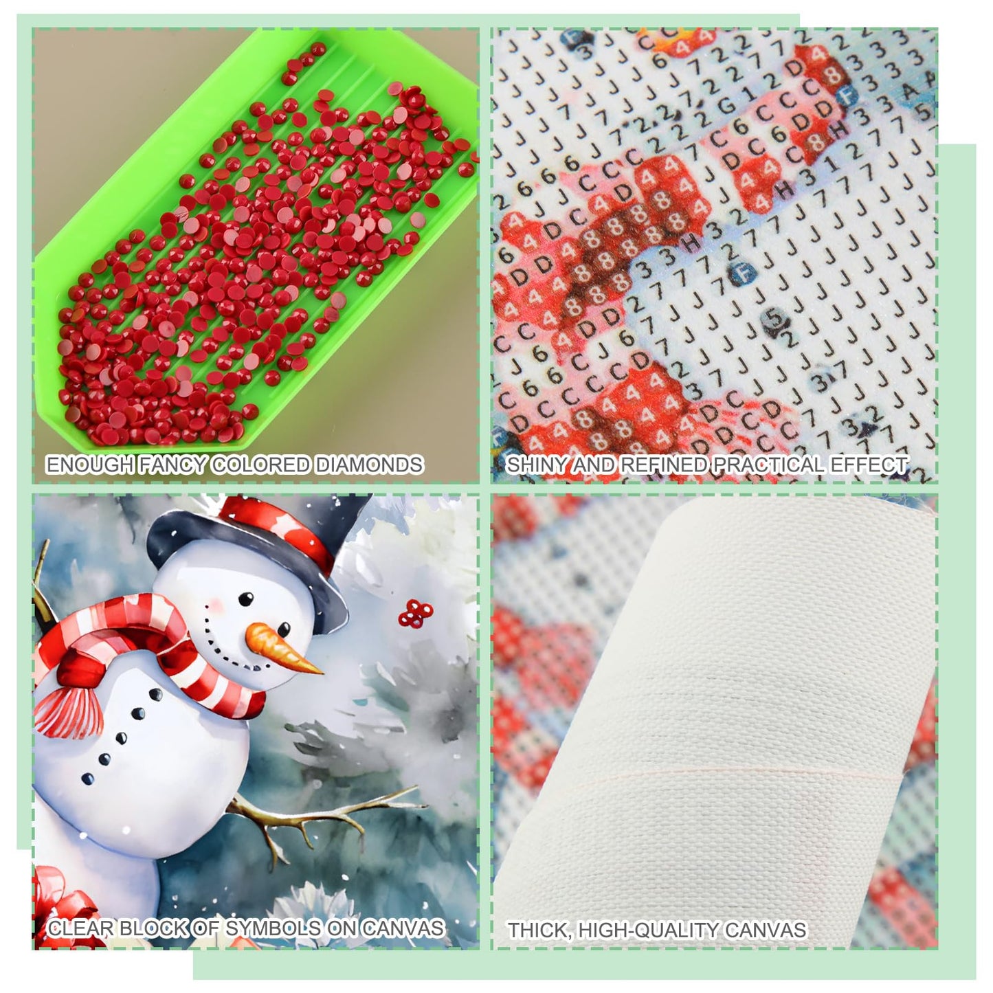 Eersida 4 Pcs Snowman Diamond Painting Kits for Adults Family Snowman Cardinal Diamond Art Kits for Adults Beginner 5d DIY Round Gem Art Home Wall Decor 10 x 11.8 Inches