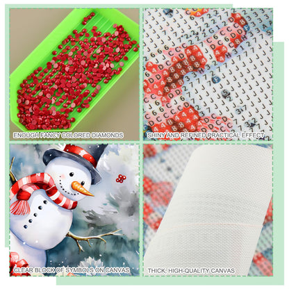 Eersida 4 Pcs Snowman Diamond Painting Kits for Adults Family Snowman Cardinal Diamond Art Kits for Adults Beginner 5d DIY Round Gem Art Home Wall Decor 10 x 11.8 Inches