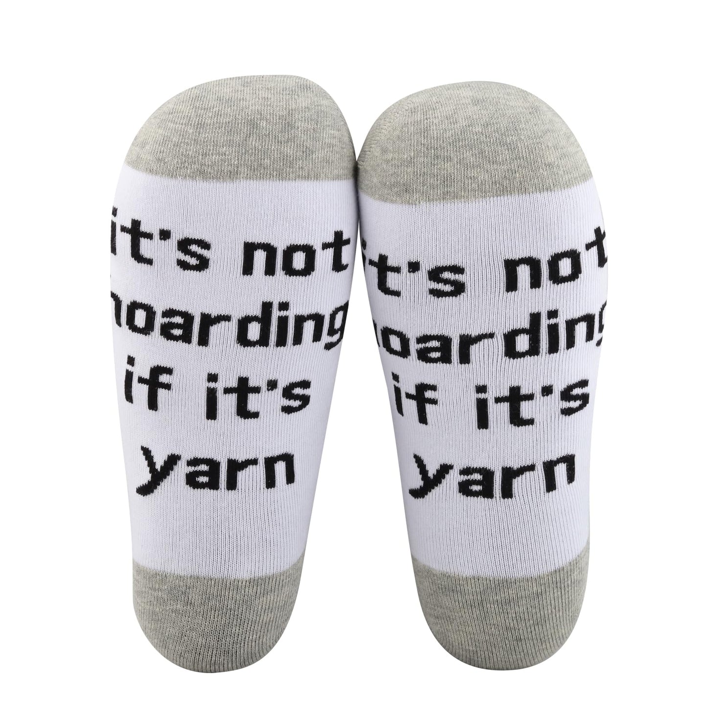MBMSO Knitting Socks Crochet Yarn Gifts It's Not Hoarding If It's Yarn Socks Knitting Lovers Gift for Crocheter Sewing Socks (Cotton, Yarn Socks)