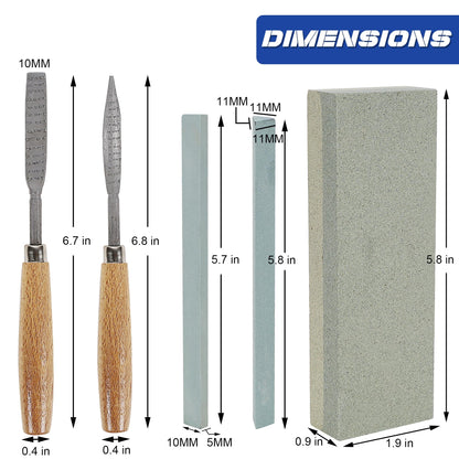Lulu Home 13 PCS Wood Chisel with Canvas Bag, Wood Carving Tool Set Including Steel Beveled Chisel Tools with Rubber Handles, Rasps and Sharpening Stones for Woodworking