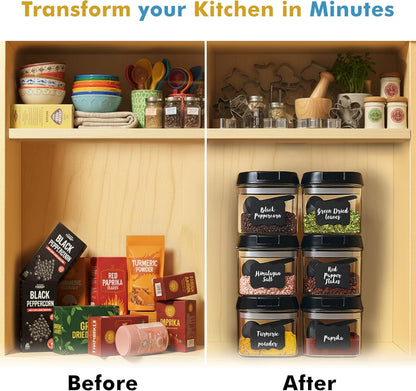 6 6 0.5L 2.1 Shazo PC Airtight Food Storage Containers + Spoons Included - BPA Free Plastic Snack & Spice Containers