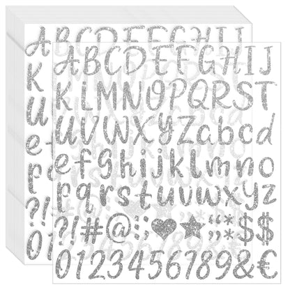 Huimdery 1620Pcs Silver Letter Stickers, 20 Sheets Alphabet Stickers, Vinyl, 1 Inch, Waterproof, ABC, Number, Graduation Cap, Water Bottles, Scrapbook Crafts