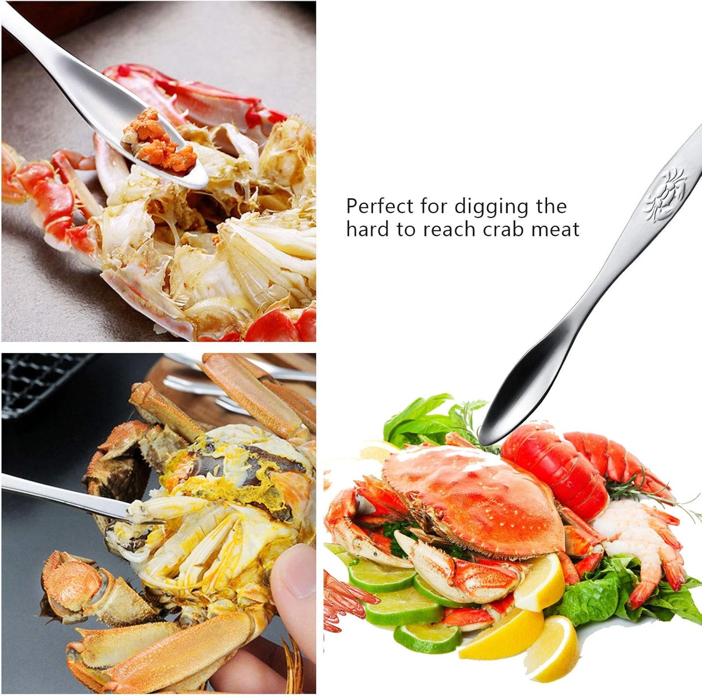 Crab Leg Crackers and Tools, 7 Piece Seafood Tools Set with Stainless Steel Lobster Crackers and Picks
