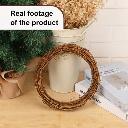KUKLIPJIM 10 Pcs 8 inch Natural Grapevine Wreath Set, Hand-Woven Vine Branch Wreaths for DIY Crafts, Christmas Decorations, Home & Event Styling