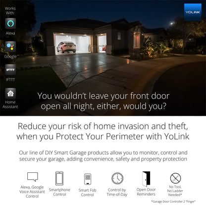 YoLink Smart Garage Door Solution Kit - Convert Any Garage Door to Smart in Seconds! Battery-Powered, No-Wires, No-Tools Super-Easy Installation. Compatible with Alexa & IFTTT