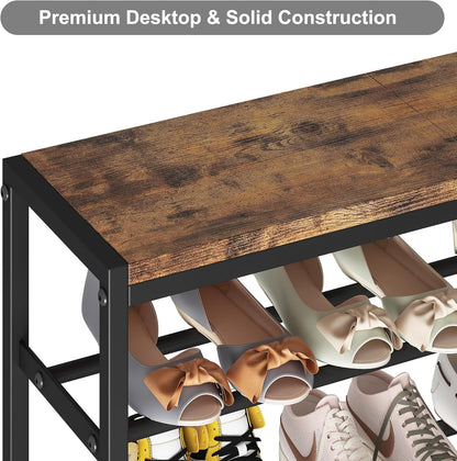 5-Tier 15-20 Homeiju Shoe Rack, Shoe Storage Shelf with MDF Top Board, Shoe Rack Organizer for Pairs of Shoes, Entryway