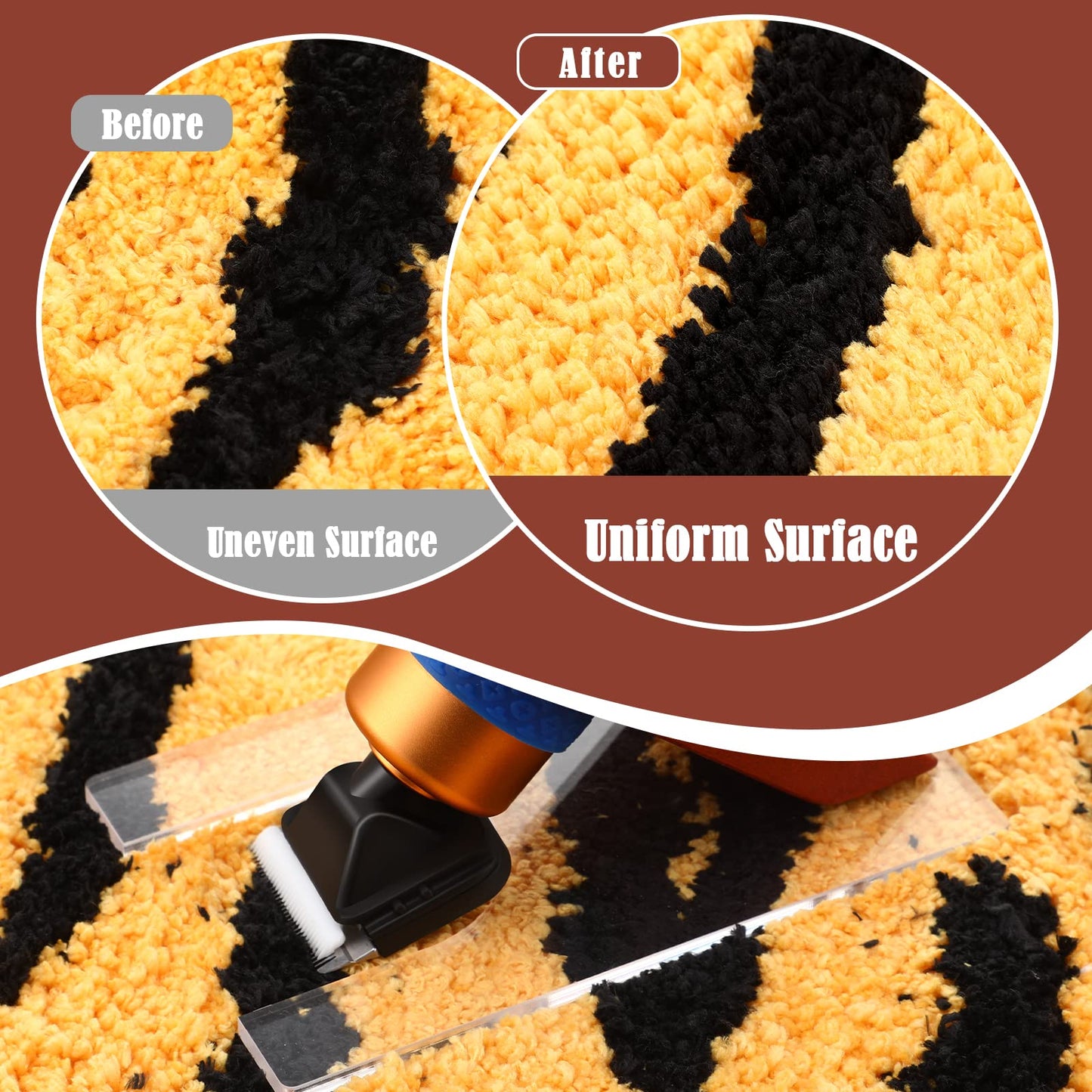 Chumia Shearing Guide for Carpet Trimmer Rug Trimmer Guide Solid Wood Acrylic Rug Tufting Supplies to Keep Your Carpet Surface Uniform