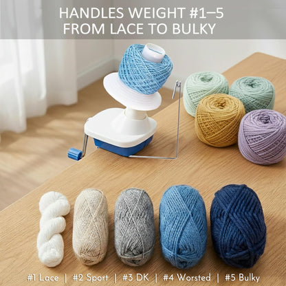 MCTOURY Yarn Ball Winder for Crocheting: Wind Weight 1-5 Lace to Bulky - 3-Minute Skein-to-Cake - Cuts Yarn Prep Time by 70% for Knitting & Crochet