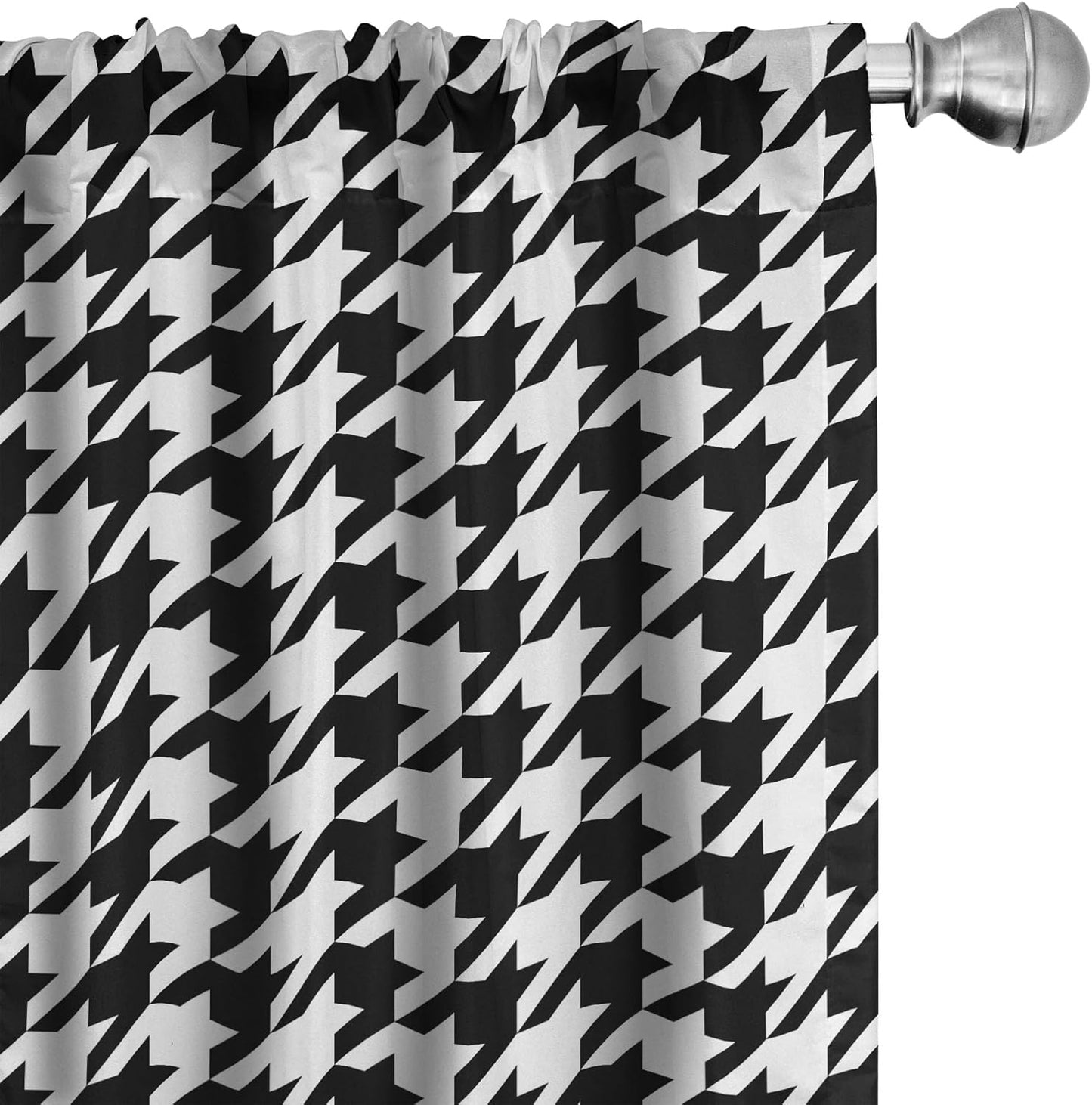 Ambesonne Modern Curtains, Bizarre Shapes Houndstooth Graphics, 2 Panel Set for Living Room Bedroom