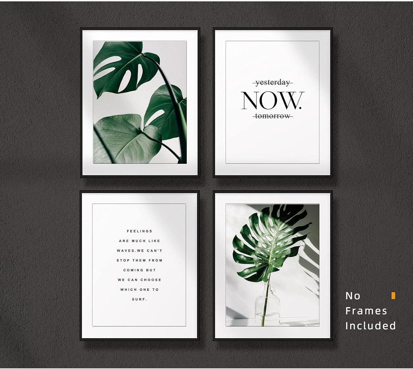 A ARTZONE Botanical Watercolor Prints, Set of 4 Unframed Canvas Art Prints (8x10 inches)