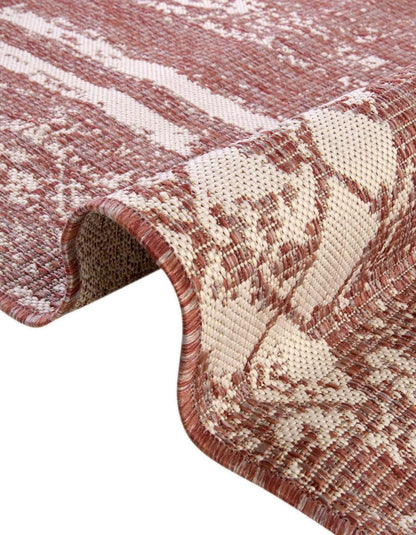 Unique Loom Outdoor Bohemian Collection Area Rug, Anthro, 2' x 5' 1" Runner, Rust Red/Ivory