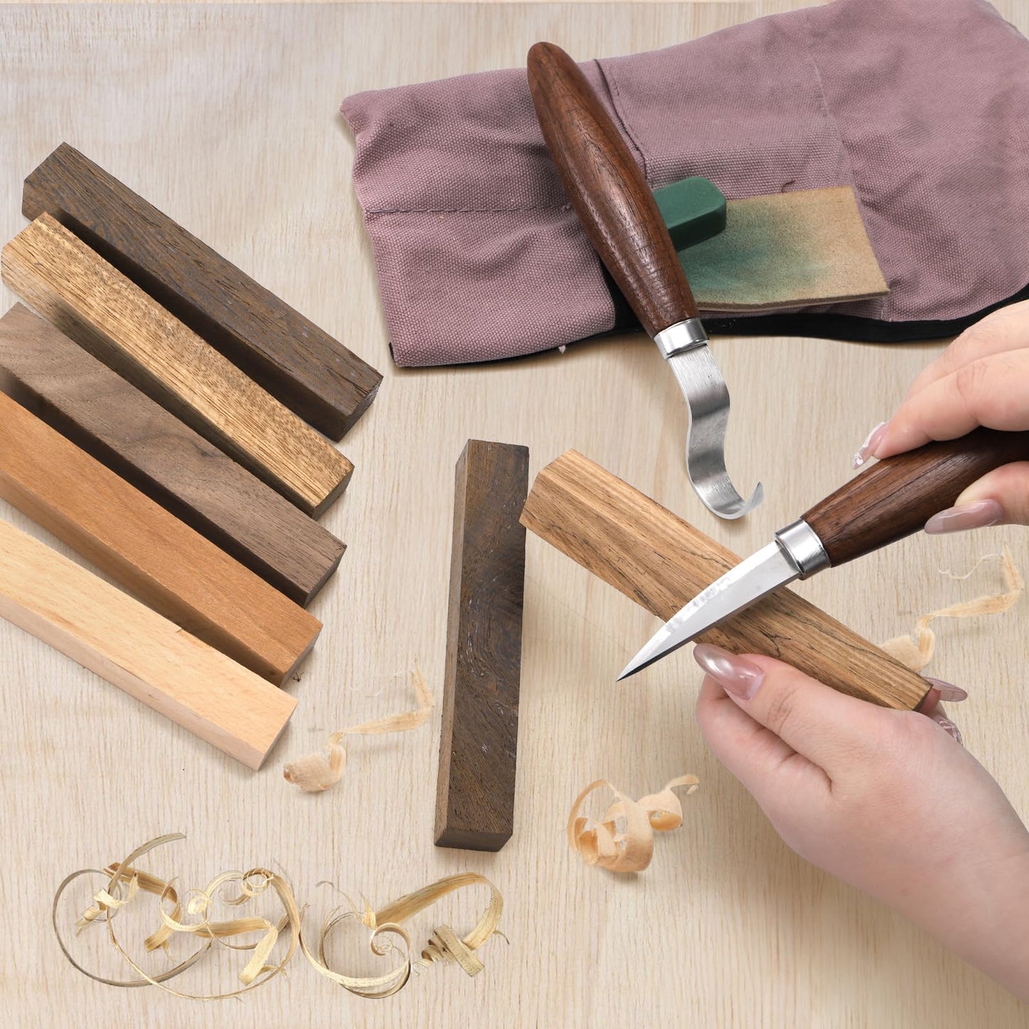 Cididu 10 Pack Exotic Wood Pen Blanks, Wood Blanks for Pen Turning, Unfinished Carving Blocks, Hard Woodcarving Block for Pen Making Supplies DIY Crafts Gifts, Easy to Drill, 5'' x 3/4''