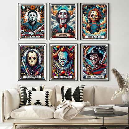 WUDWL 6 Pack Halloween Diamond Art Kits for Adults Beginners,Horror Diamond Painting Kits for Adults,5D Full Drill DIY Diamond Dot Gem Art Kit Wall Home Decor Arts Craft 12x16 inch