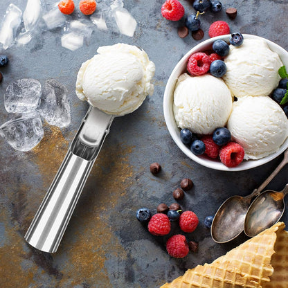 Frozen Premium Ice Cream Scoop with Trigger Ice Cream Scooper Stainless Steel, Heavy Duty Metal Icecream Scoop Spoon