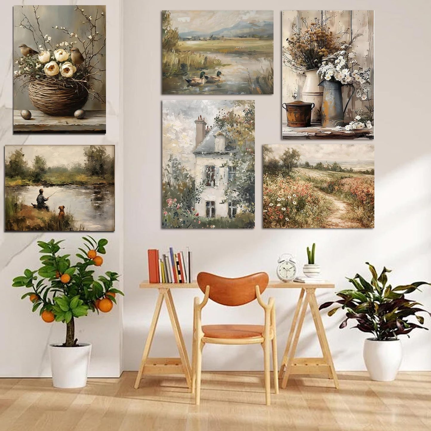 GOUOYANA Large Diamond Art Kits for Adults - 6 pcs, Diamond Art Flowers for Beginners, DIY Full Rhinestone 5D Diamond Painting Kits (Gemstone Craft and Diamond Dots), Home Wall Decoration (12x16 inch)