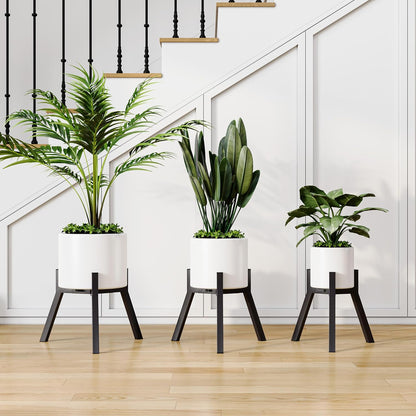 Set 2, PS-007BK-2 Adjustable Plant Stands of Metal Small Plant Holder, Heavy Duty Stable Flower Holder Stand Rack