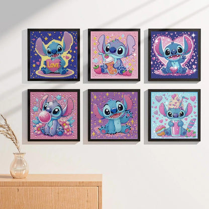 JYLMOOD 6 Packs 5D Diamond Art Kits for Kids Beginners, Full Drill 5D Cartoon Diamond Painting Kits for Adults, DIY Big Gem Art Paintings Kits for Kids Ages 8-12, Home Wall Decor 6x6 Inch