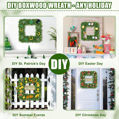 Artgar 22-Inch Boxwood Wreath - Realistic Green Spring Decor for Year-Round Indoor/Outdoor Use