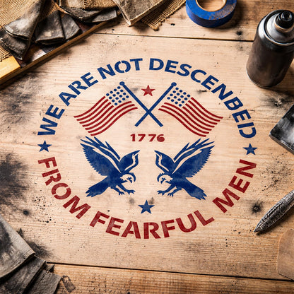 18 Pcs Large American Flag 50 Star Stencils for Painting, Reusable Patriotic 4th of July Stencil Kit with 1776 Designs for DIY Wood Signs, Wall, Canvas & Fabric Crafts
