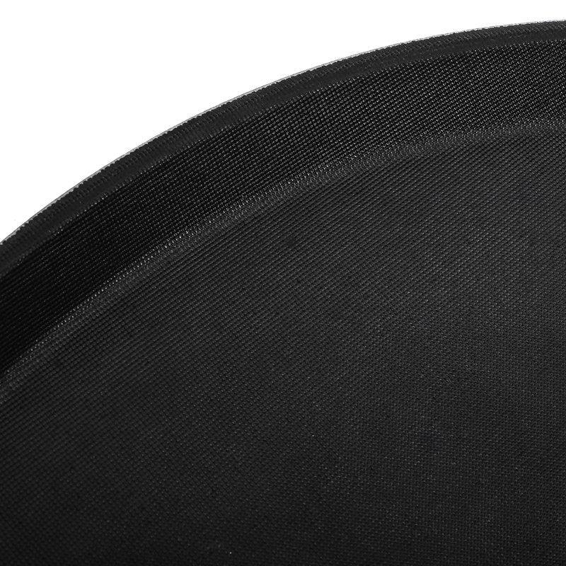 TOPZEA 3 Pack Large Restaurant Serving Tray, 18 Inch Plastic Black Round Server Tray, Non-Slip Rubber Lined Bar Drink Trays Cafeteria Buffet Food Service Trays for Coffee Table, Kitchen, Party