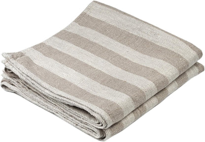 BLESS LINEN 100% 16 30 Inches, Set 2, Jacquard Striped Pure Linen Hand Kitchen Towel, x of Grey/White