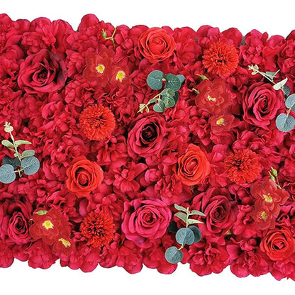 GOUZIBHD 6 Pack Flower Wall Panel Backdrop 24 X 16inch Artificial Flower Wall Mat Silk Rose Floral Panel for Wedding Party Bridal Shower Background Decoration