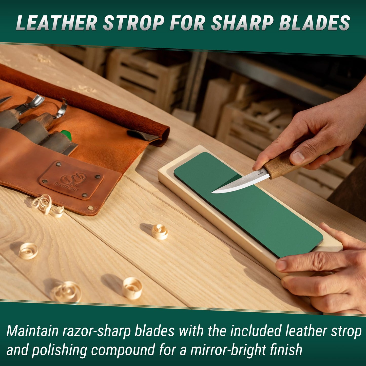 BeaverCraft Deluxe Wood Carving Kit S18X - Wood Carving Knife Set - Spoon Carving Tools Set - Whittling Knives - Woodworking Wood Carving Tools Large Whittling Kit S18X