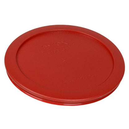Pyrex (2) 7202-PC 1-Cup, (2) 7200-PC 2-Cup, (2) 7201-PC 4-Cup, & (1) 7402-PC 6/7-Cup Poppy Red Lids - Made in USA