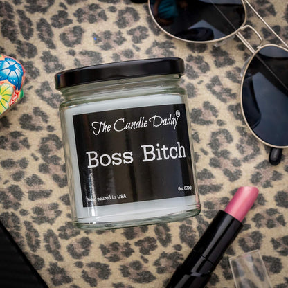 Boss Bitch Apple Maple Bourbon Scent, Maximum Scented 6 Ounce Jar, 40 Hour Burn Time