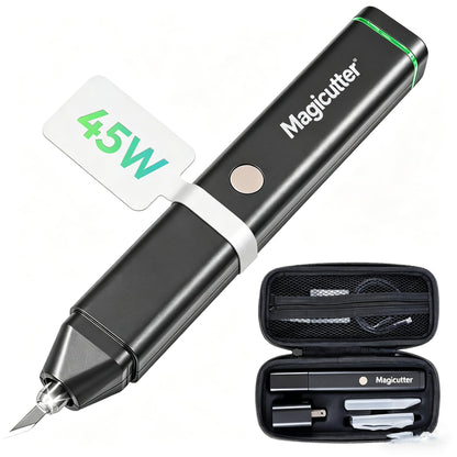 45W High Power Ultrasonic Cutter, 90PCS High Carbon Blades (6 Types), Ultrasonic Knife Precision Cutting Tool for Foam Plastic Leather DIY Crafts USB-C Powered