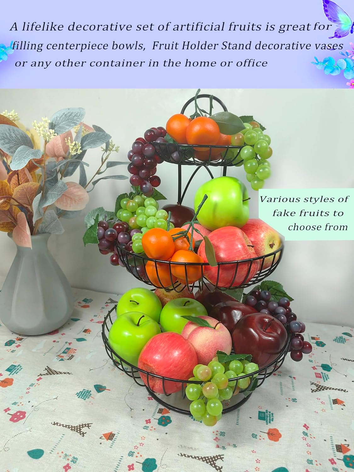 12Pcs (6pcs +6pcs Artificial Fruit Fake Simulation Fruit for Home Kitchen Party Photography Prop Wedding Decoration