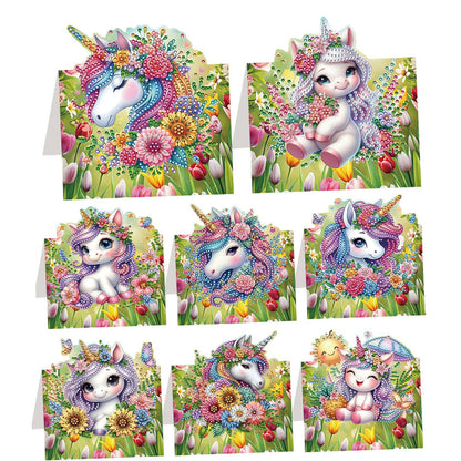 POETRYDRAW 8 Pack 5D DIY Diamond Art Painting Christmas Greeting Card Kit, Diamond Art Birthday Holiday Greeting Card, Crafts Kit Creative with Envelope