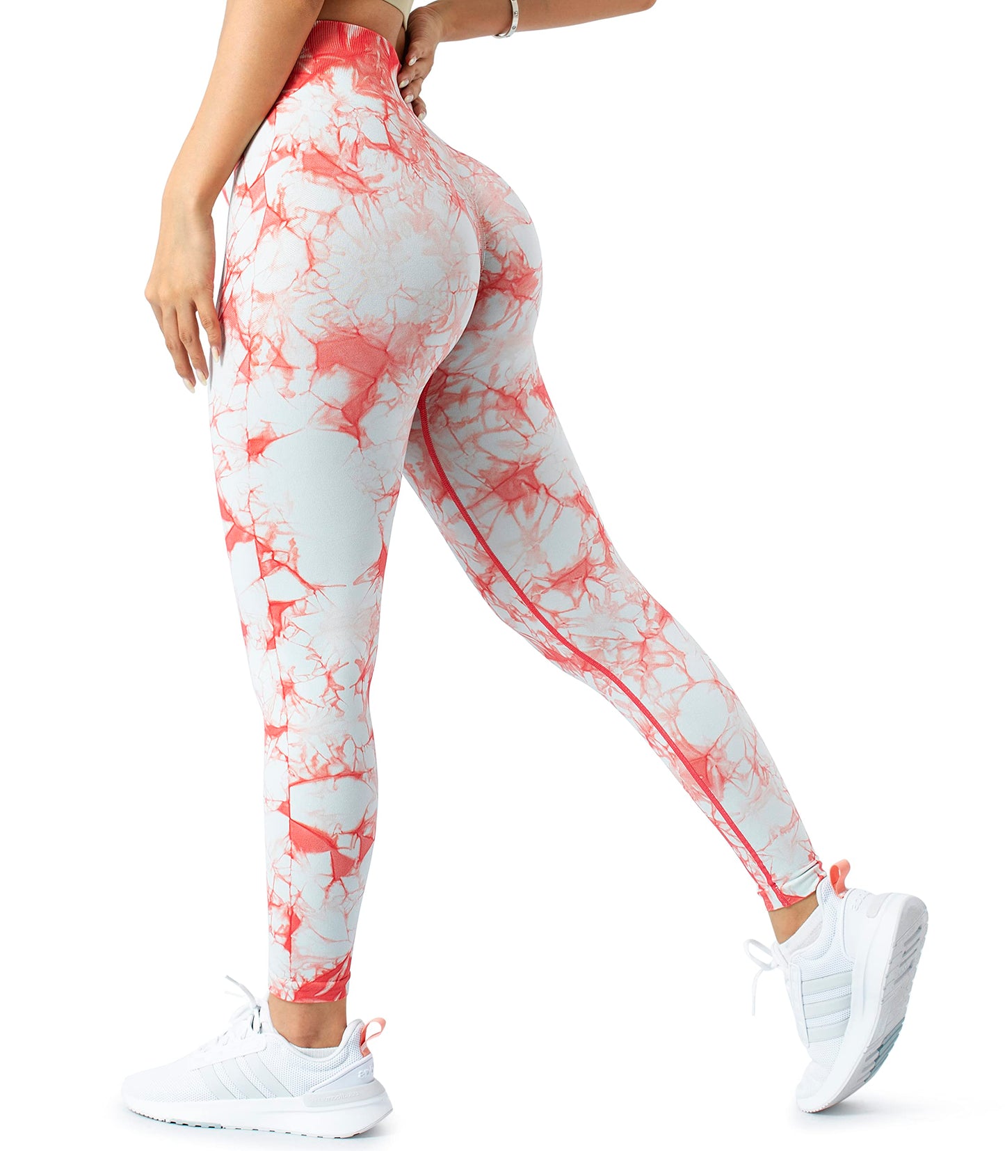 A AGROSTE Women Seamless Workout Leggings with Pockets Scrunch Butt Lifting Gym Leggings High Waisted Yoga Pants