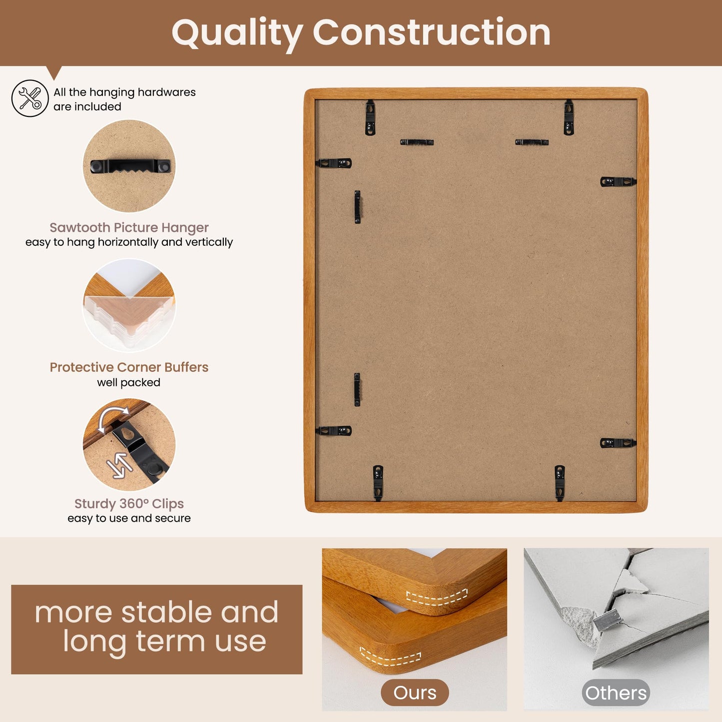 A3 Picture Frame,Natural Solid Teak Wood Photo Frame with HD Tempered Glass,A3 Photo Frames Matted to A4,Rounded Corner Wooden Frames Wall Decoration for Family/Graduation/Wedding/Certification
