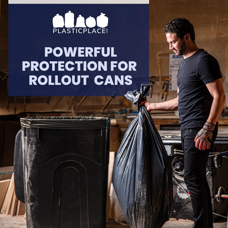 Plasticplace 65 Gallon Trash Bags │ 3.0 Mil │ Black Heavy Duty Garbage Can Liners │ 50” X 48” (50Count)