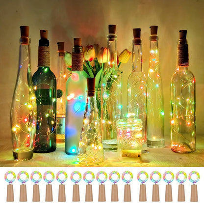 15Pack 10 40 Inches SmilingTown Wine Bottle Lights with Cork LED Battery Operated Silver Wire Liquor Fairy Mini String