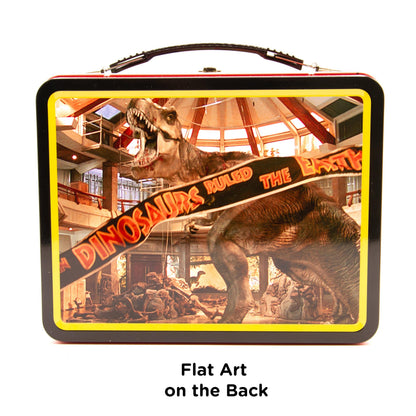 AQUARIUS Jurassic Park Fun Box - Sturdy Tin Storage Box with Plastic Handle & Embossed Front Cover - Officially Licensed Jurassic Park Merchandise & Collectible Gift (48289)