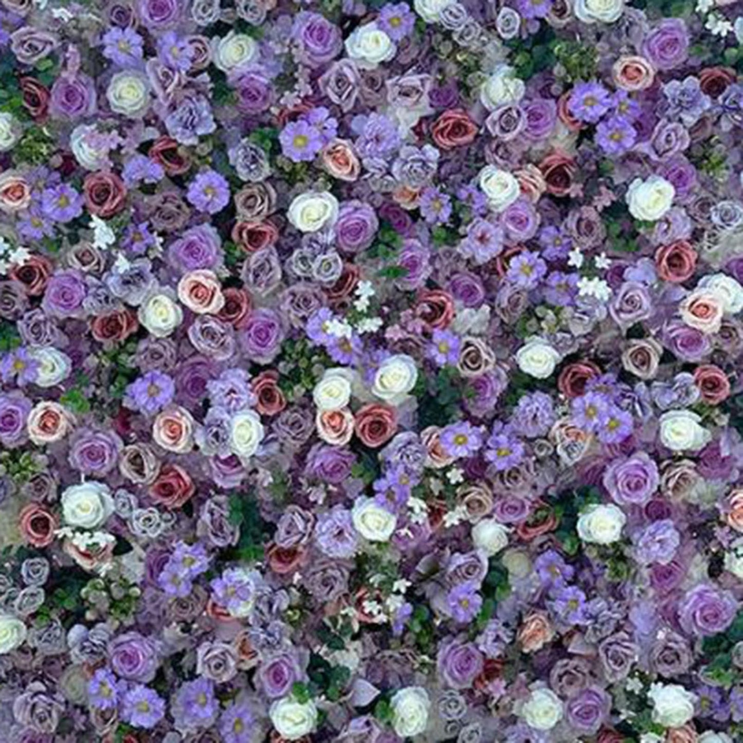 UYCVT Handmade Romantic Purple Series Rose Wall Large Artificial Flower Wall Backdrop Panels, Wedding Backdrop 3D Floral Wall Fabric Flower Wall for Party Bridal Wedding Backgr-2m*2m/6.56 * 6.56FT