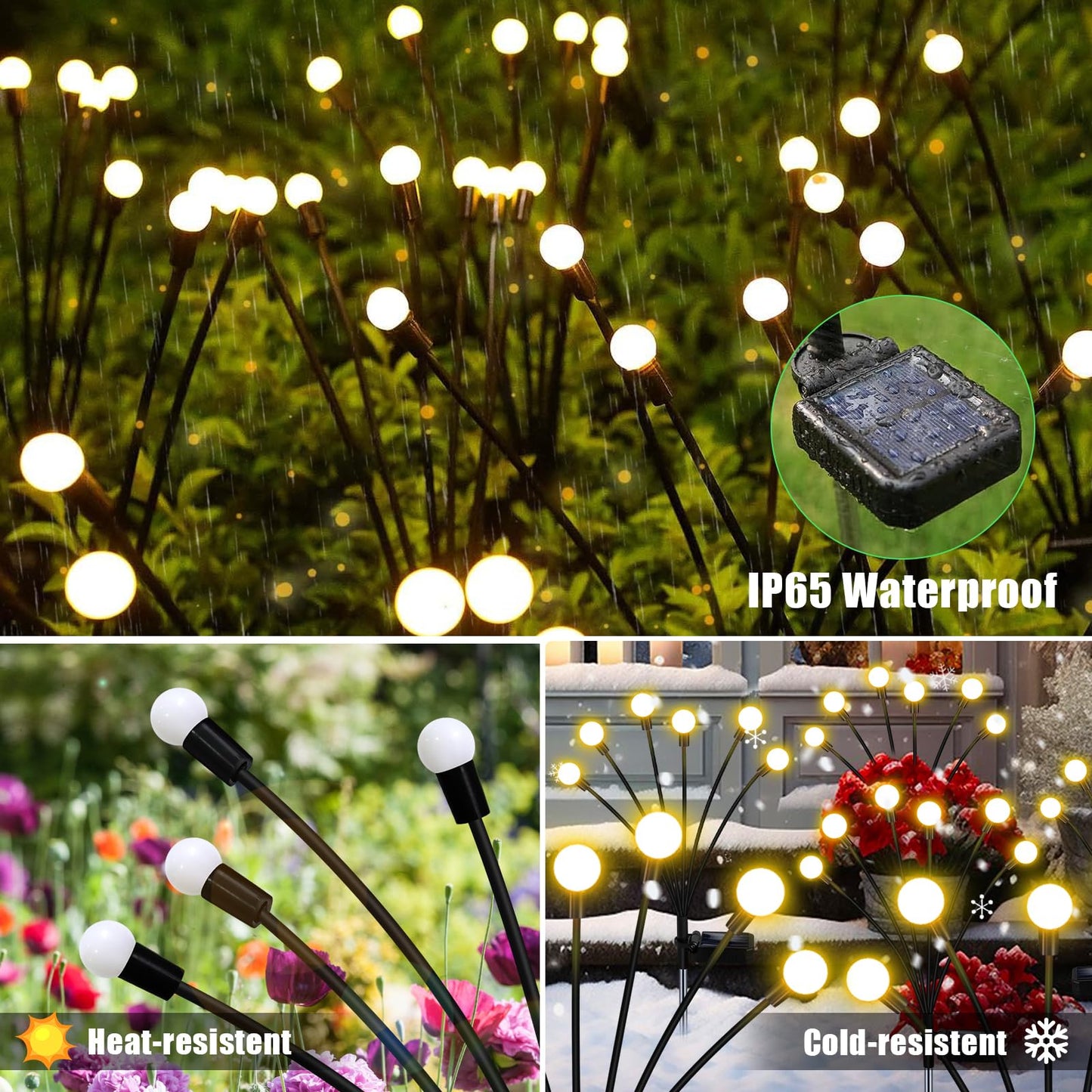 NBQQ Solar Garden Lights Outdoor, 4 Pack 32LED Swaying Light Waterproof Solar Lights Outdoor for Yard Pathway Patio, Swaying Lawn Decor as Gardening Gifts for Women Holiday