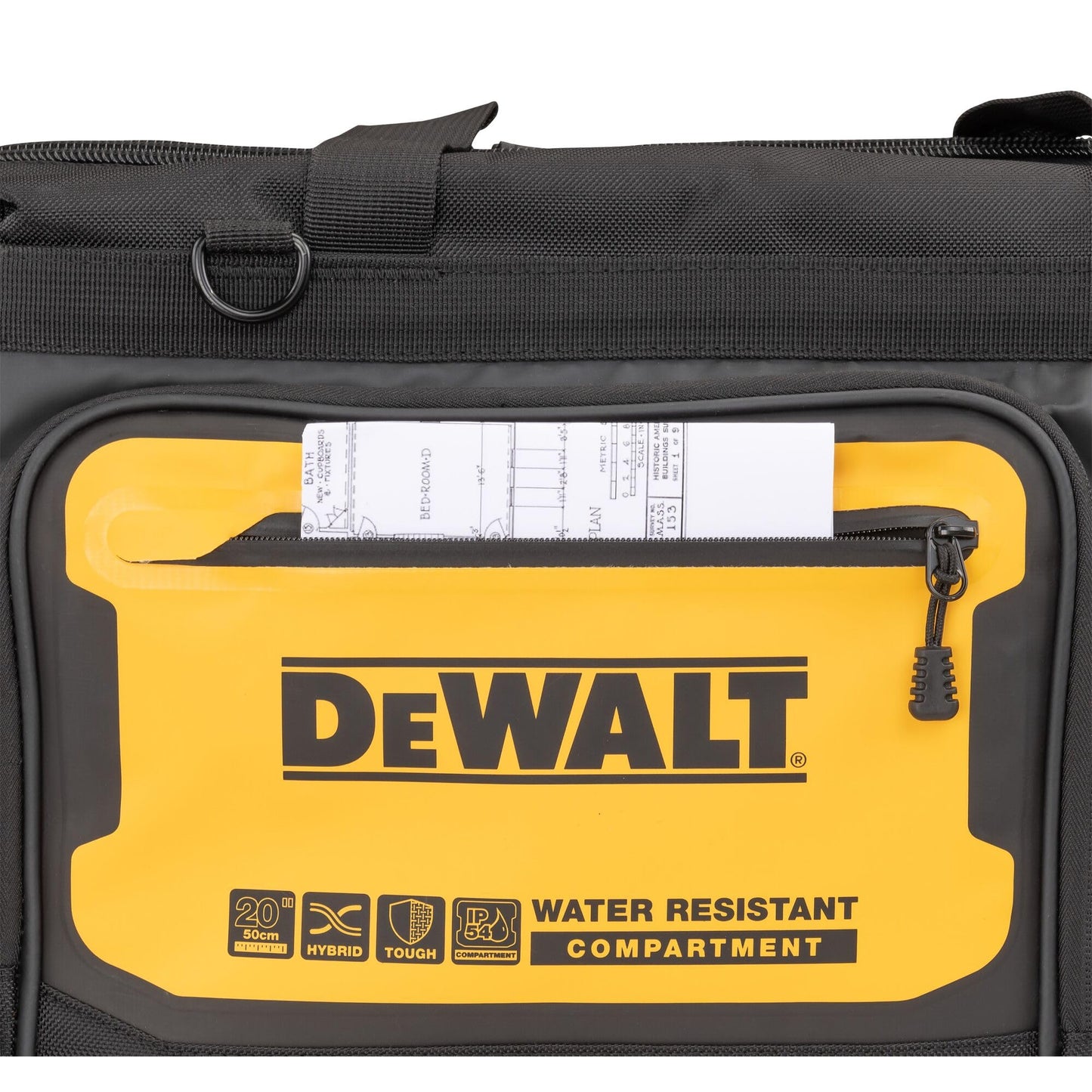 DEWALT Tool Bag, Water Resistant, Hard Bottom, 20-inch, Professional Tool Tote with Organization (DWST560104)