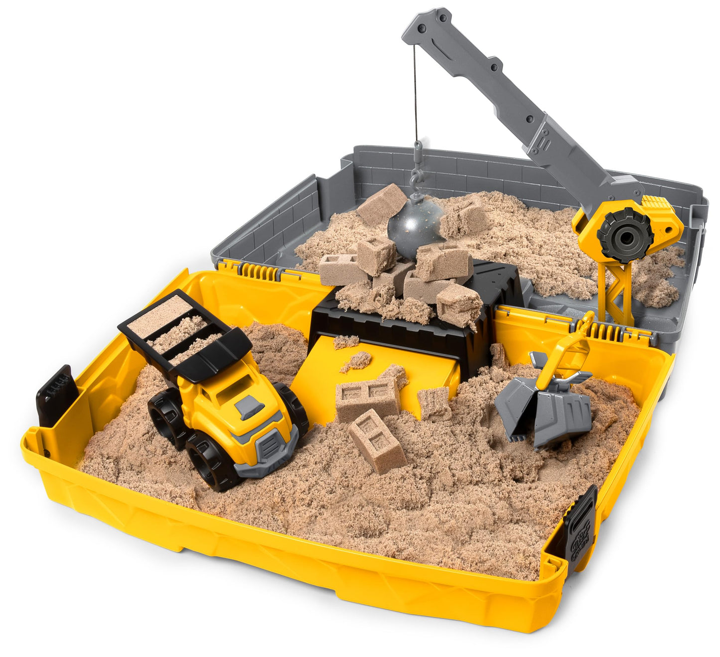 Kinetic Sand, Construction Site Folding Sandbox with 2lbs Play Sand & Toy Truck, Sensory Toys for Kids Ages 3 and up