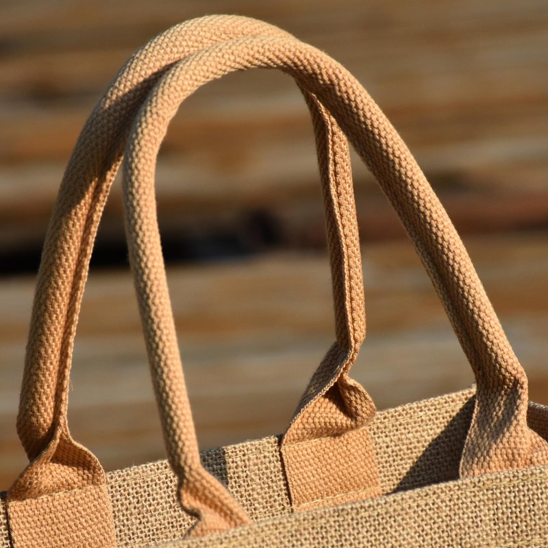 GOQAGA 20 PCS burlap tote bags jute bridesmaid gift burlap gift bags with handles leisure travel vacation 12.5×5×9.8 inch M