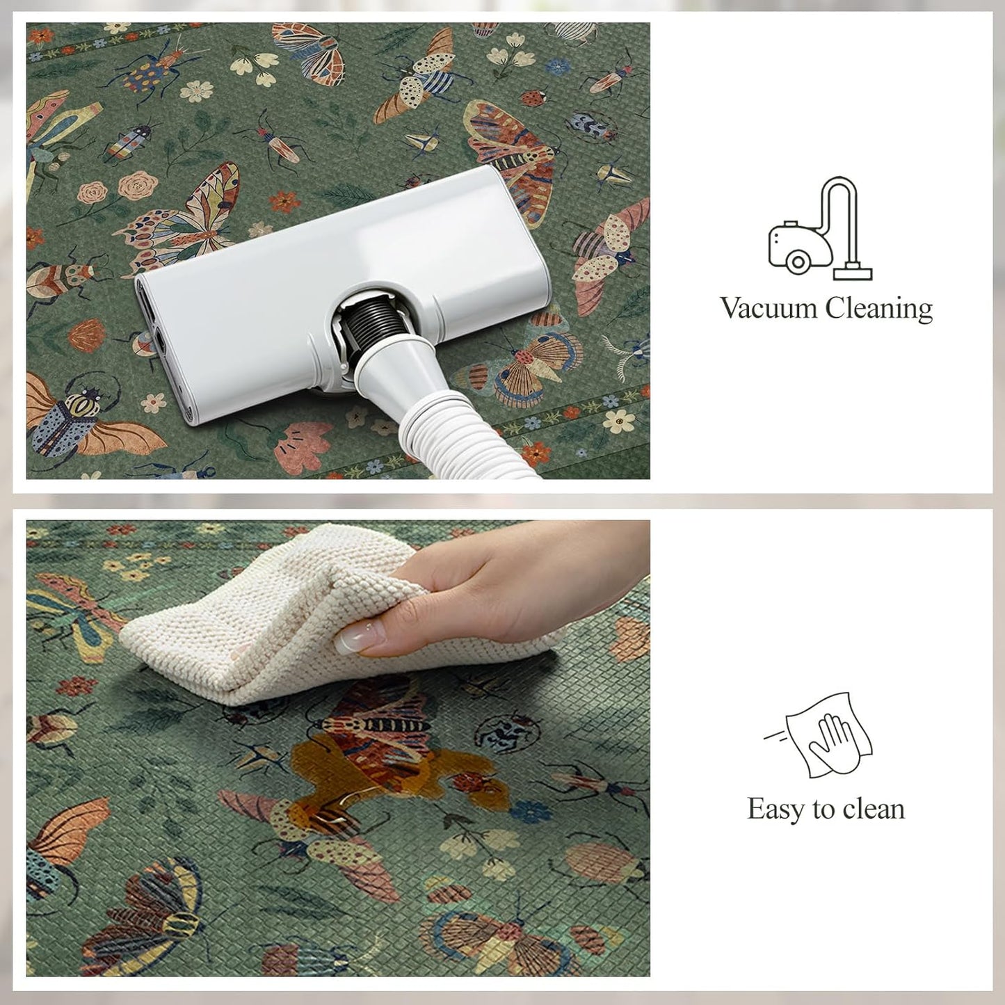 20''x31'', Set, LEEVAN Anti Fatigue Mats for Kitchen Floor Non-Slip, Cushioned Kitchen Mats for Floor Green Memory Foam