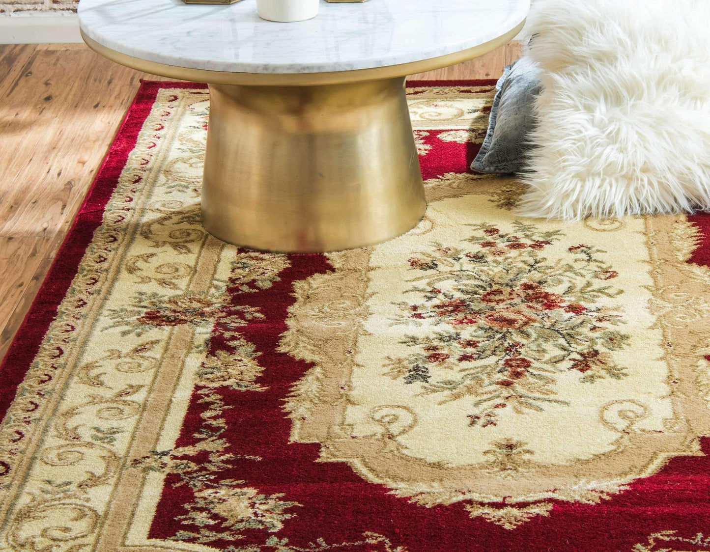 Unique Loom Versailles Collection Traditional Classic Floral Motif Area Rug (8' 0 x 11' 4 Rectangular, Burgundy/ Ivory)