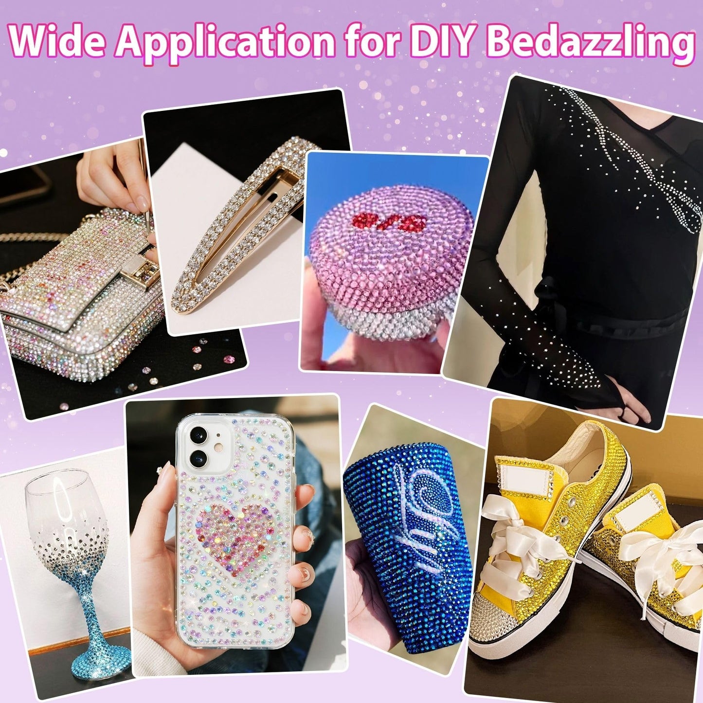 46000Pcs 40 Colors Jelly Rhinestones for Bedazzling, 3mm Resin Flatback Gems for Diamond Art, Bedazzler Kit with 3Pcs B7000 Jewelry Glue for Crafting Bedazzled Book Shoes Nail