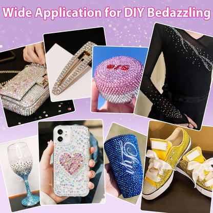 46000Pcs 40 Colors Jelly Rhinestones for Bedazzling, 3mm Resin Flatback Gems for Diamond Art, Bedazzler Kit with 3Pcs B7000 Jewelry Glue for Crafting Bedazzled Book Shoes Nail