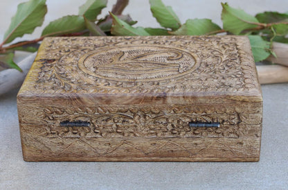 Egyptian Eye of Horus Hand Carved Jewelry Trinket Keepsake Box (Large)