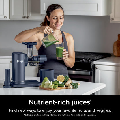 Ninja NeverClog Cold Press Juicer, Powerful Slow Juicer with Total Pulp Control, Countertop, Electric, 2 Pulp Functions, Dishwasher Safe, 2nd Generation, Charcoal, JC151